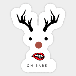 oh babe deer by mencarirejeki Sticker